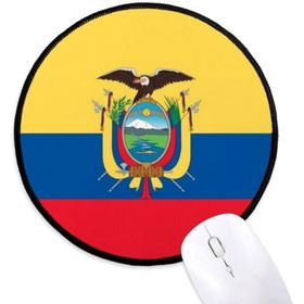 Dıythinker Ekvador Ulusal Bayrağı Güney Amerika Ülke Yuvarlak Kaymaz Mouse Pad