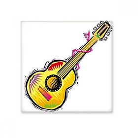 Dıythinker El Boyaması Enstrüman Gitar Meksika Kültürü Elemanı İllüstrasyon 10x10 cm Seramik Karo