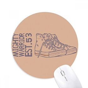 Dıythinker El Boyaması Kanvas Ayakkabı İllüstrasyon Baskılı Yuvarlak Kaymaz Kauçuk Mouse Pad