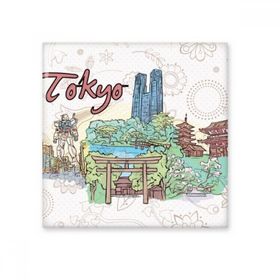 Dıythinker El Boyaması Şehir Japonya Yard Tokyo Kültürel Elemanlar 10x10 cm Seramik Karo