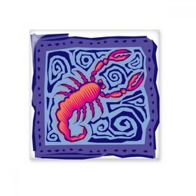 Dıythinker El Boyaması Takım Yıldızı Akrep Meksika Kültürü Oyma 10x10 cm Seramik Karo
