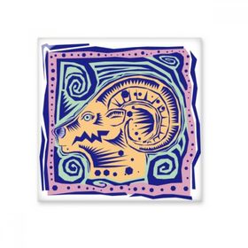 Dıythinker El Boyaması Takım Yıldızı Oğlak Meksika Kültürü Oyma 10x10 cm Seramik Karo