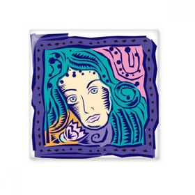 Dıythinker El Boyaması Takımyıldızı Başak Meksika Kültürü Oyma 10x10 cm Seramik Karo