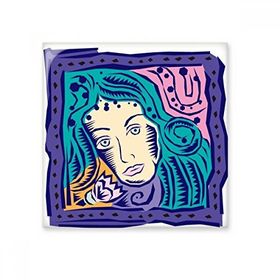Dıythinker El Boyaması Takımyıldızı Başak Meksika Kültürü Oyma 10x10 cm Seramik Karo