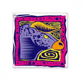 Dıythinker El Boyaması Takımyıldızı Boğa Meksika Kültürü Oyma 10x10 cm Seramik Karo