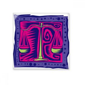 Dıythinker El Boyaması Takımyıldızı Terazi Meksika Kültürü Oyma 10x10 cm Seramik Karo