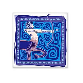 Dıythinker El Boyaması Takımyıldızı Yay Meksika Kültürü Oyma 10x10 cm Seramik Karo