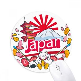 Dıythinker El Dekorasyonu Japon Desenli Baskılı Yuvarlak Kaymaz Kauçuk Mouse Pad
