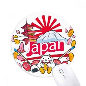 Dıythinker El Dekorasyonu Japon Desenli Baskılı Yuvarlak Kaymaz Kauçuk Mouse Pad
