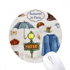 Dıythinker Elbise Şemsiye Fransa Hayat Baskılı Yuvarlak Kaymaz Kauçuk Mouse Pad