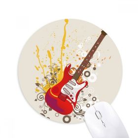 Dıythinker Elektrikli Gitar Caz Müzik Kültürü Baskılı Yuvarlak Kaymaz Kauçuk Mouse Pad