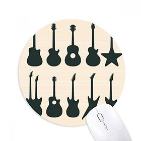 Dıythinker Elektrikli Gitar Müzik Canlılık Sesleri Baskılı Yuvarlak Kaymaz Kauçuk Mouse Pad