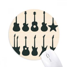 Dıythinker Elektrikli Gitar Müzik Canlılık Sesleri Baskılı Yuvarlak Kaymaz Kauçuk Mouse Pad