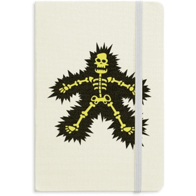 Dıythinker Elektroskulling İskelet Çizgi Film Kumaş Sert Kapak A5 Defter