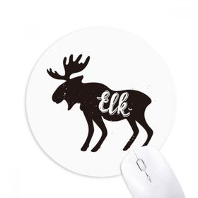 Dıythinker Elk Siyah ve Beyaz Hayvan Baskılı Yuvarlak Kaymaz Kauçuk Mouse Pad