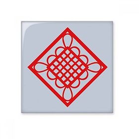 Dıythinker Elmas Kırmızı Çin Düğümü Kağıt Kesim Parlak 10x10 cm Seramik Karo
