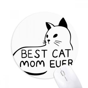 Dıythinker En İyi Kedi Anne Şimdiye Kadar DIY Tasarım Baskılı Yuvarlak Kaymaz Kauçuk Mouse Pad