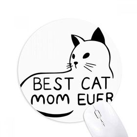 Dıythinker En İyi Kedi Anne Şimdiye Kadar DIY Tasarım Baskılı Yuvarlak Kaymaz Kauçuk Mouse Pad