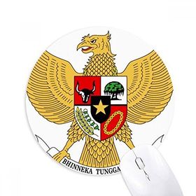 Dıythinker Endonezya Ulusal Amblem Ülke Baskılı Yuvarlak Kaymaz Kauçuk Mouse Pad