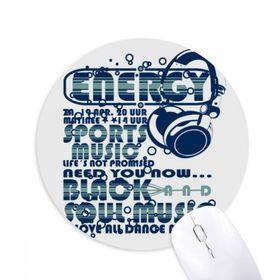 Dıythinker Enerji Sporları Müzik Canlılık Sesleri Baskılı Yuvarlak Kaymaz Kauçuk Mouse Pad
