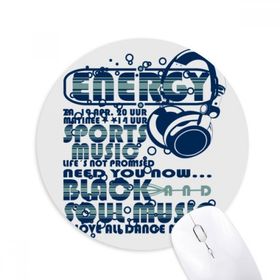Dıythinker Enerji Sporları Müzik Canlılık Sesleri Baskılı Yuvarlak Kaymaz Kauçuk Mouse Pad