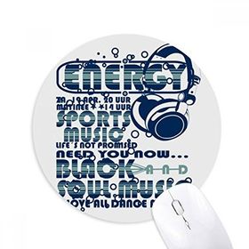 Dıythinker Enerji Sporları Müzik Canlılık Sesleri Baskılı Yuvarlak Kaymaz Kauçuk Mouse Pad