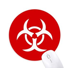 Dıythinker Enfeksiyon Kırmızı Kare Uyarı İşareti Baskılı Yuvarlak Kaymaz Kauçuk Mouse Pad