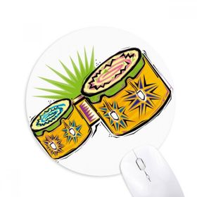 Dıythinker Enstrüman Meksika Kültürü Elemanı İllüstrasyon Baskılı Yuvarlak Kaymaz Kauçuk Mouse Pad