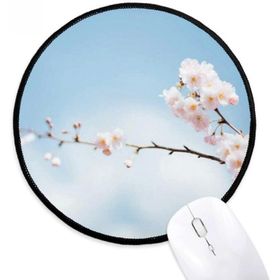 Dıythinker Erik Çiçeği Mavi Gökyüzü Bulutlar Yuvarlak Kaymaz Mouse Pad