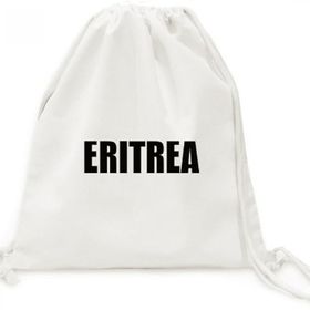 Dıythinker Eritre Ülke Adı Siyah Kanvas İpli Sırt Çantası