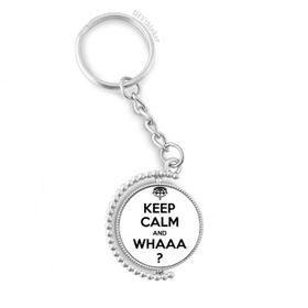 Diythinker Erkek Alıntısı Keep Calm And Whaaa Siyah Döndürülebilir 3 Çok Renkli 0x9 cm Anahtarlık