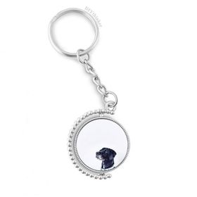 Diythinker Erkek Beyaz Köpek Evcil Hayvan Fotoğraf Döndürülebilir Çok Renkli 3x9 cm Anahtarlık