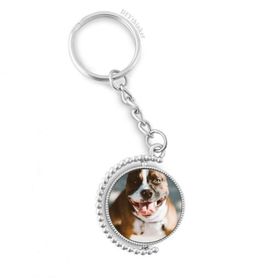 Diythinker Erkek Bulldog Evcil Hayvan Korkunç Resim Döndürülebilir Çok Renkli 3x9 cm Anahtarlık