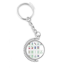Diythinker Erkek Çin Kültürü Mahjong Satranç Oyunu Döndürülebilir Çok Renkli 3x9 cm Anahtarlık
