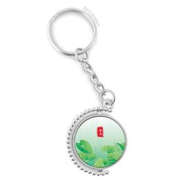 Diythinker Erkek Dairesel Tahıl Yağmur Yirmi Dört Güneş Döndürülebilir Çok Renkli 3x9 cm Anahtarlık