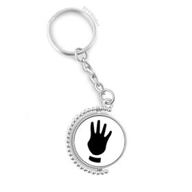 Diythinker Erkek Dört Jest Silüeti Desen Döndürülebilir Çok Renkli 3x9 cm Anahtarlık
