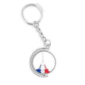 Diythinker Erkek Eyfel Kulesi Paris Fransa Silüeti Döndürülebilir Çok Renkli 3x9 cm Anahtarlık