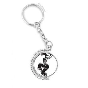 Diythinker Erkek Flute Celebrate Silhouette Meksika Dansı Meksika Döndürülebilir Çok Renkli 3x9 cm Anahtarlık