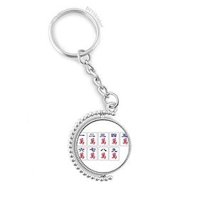 Diythinker Erkek Geleneksel Çin Kültürü Mahjong Oyunu Döndürülebilir Çok Renkli 3x9 cm Anahtarlık