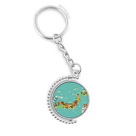 Diythinker Erkek Geleneksel Japon Kültürü Haritası Döndürülebilir Çok Renkli 3x9 cm Anahtarlık