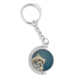 Diythinker Erkek Hayvan Mavi Kedi Fotoğraf Çekimi Döndürülebilir Çok Renkli 3x9 cm Anahtarlık