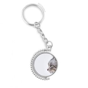 Diythinker Erkek Hayvan Yawn Cat Simpol Shoot Döndürülebilir Çok Renkli 3x9 cm Anahtarlık