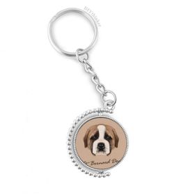 Diythinker Erkek Kahverengi Sevimli St Bernard Köpek Evcil Hayvan Döndürülebilir Çok Renkli 3x9 cm Anahtarlık