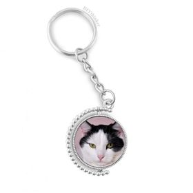 Diythinker Erkek Kedi Hayvan Evcil Hayvan Smokin Billicat Döndürülebilir Çok Renkli 3x9 cm Anahtarlık