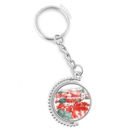 Diythinker Erkek Kırmızı Çatı Rusya Bina Boyama Döndürülebilir Çok Renkli 3x9 cm Anahtarlık