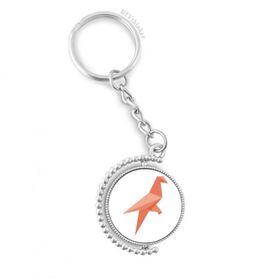 Diythinker Erkek Kırmızı Kuş Soyut Origami Desenli Döndürülebilir Çok Renkli 3x9 cm Anahtarlık