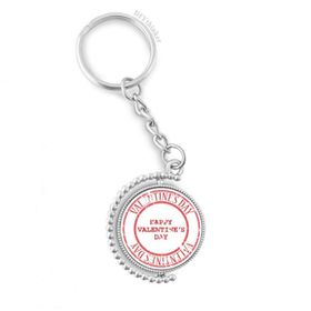 Diythinker Erkek Kırmızı Postmark Mutlu Sevgililer Günü Döndürülebilir Çok Renkli 3x9 cm Anahtarlık