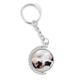 Diythinker Erkek Kitty Kedi Çizgili Rahatlatıcı Uyku Hayvan Döndürülebilir Çok Renkli 3x9 cm Anahtarlık