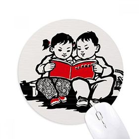 Dıythinker Erkek Kız Bench Kitap Vatanseverlik Çin Baskılı Yuvarlak Kaymaz Kauçuk Mouse Pad