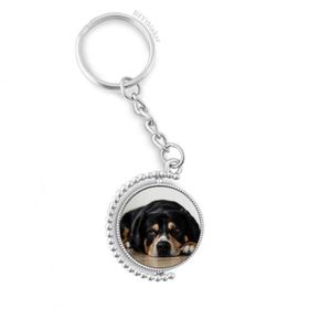 Diythinker Erkek Köpek Evcil Hayvan Fotoğraf Zemin Resmi Döndürülebilir Çok Renkli 3x9 cm Anahtarlık